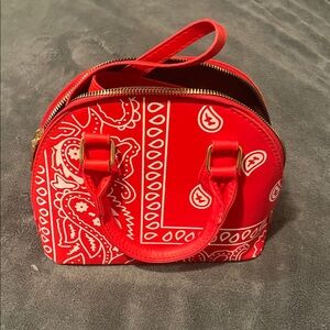 Red Bandana Print Women's Bag